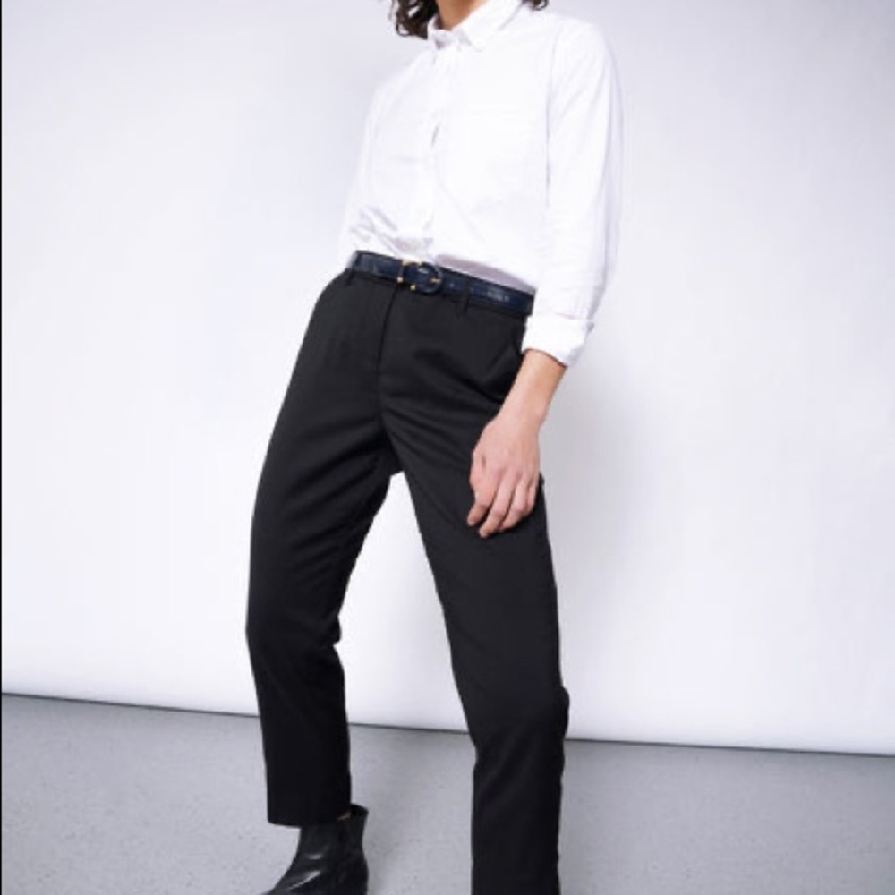 Wildfang Empower High Rise Black Slim Fit Ankle Cropped Dress Pants